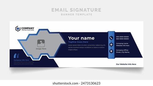 Email signature corporate modern template design. Mailers personal business minimalist web social media banner