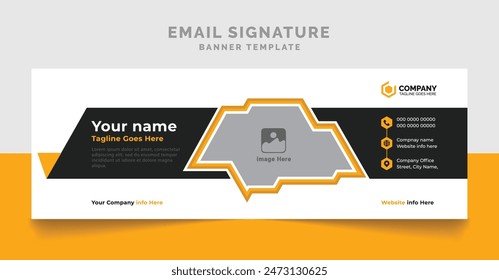 Email signature corporate modern template design. Mailers personal business minimalist web social media banner