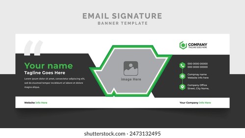 Email signature corporate modern template design. Mailers personal business minimalist banner