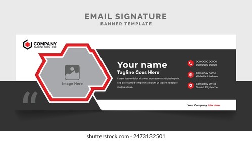 Email signature corporate modern template design. Mailers personal business minimalist banner