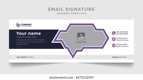 Email signature corporate modern template design. Mailers personal business minimalist banner