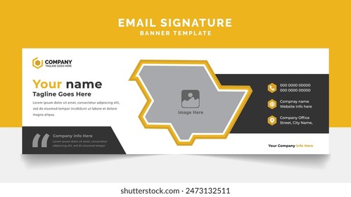 Email signature corporate modern template design. Mailers personal business minimalist banner