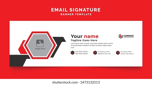 Email signature corporate modern template design. Mailers personal business minimalist banner