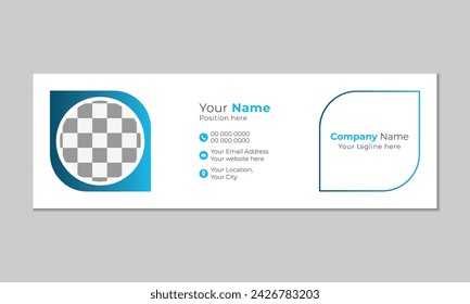 Email signature design with blue color.