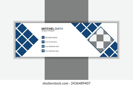 Email signature design with blue color