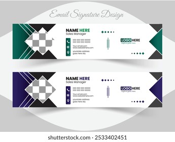 Email Diseño de firma con un Paquete de 2 Plantillas de diferentes colores de Plantilla de negocios