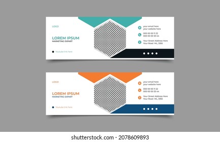 Email signature design. Creative business email signature design template. vector illustration..eps