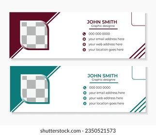 Email signature Design ,Creative business email signature template or email footer and personal social media cover Premium Vector