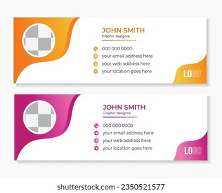 Email signature Design ,Creative business email signature template or email footer and personal social media cover Premium Vector