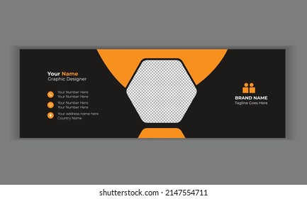 Email signature design or email footer and personal social media cover template