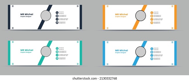 Email Signature Design With Four Variations Color
