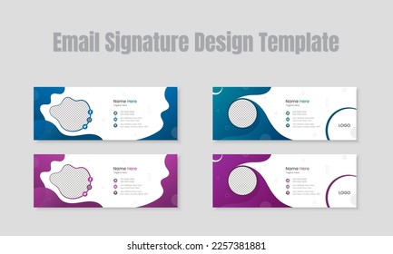 Email signature design template, creative modern email signature design for personal use. Email design template, Facebook profile cover design template