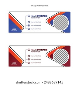 Email Signature design template or email footer and personal social media cover template design 