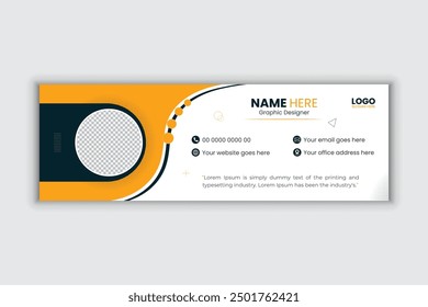 email signature design template or personal cover with premium 2 vector