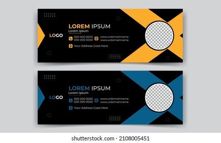 Email Signature Design Template with two color