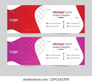 Email Signature Design Template With Use Social Media Cover.