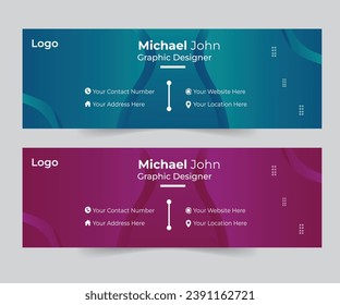 Email Signature Design Template With Use Social Media Cover.