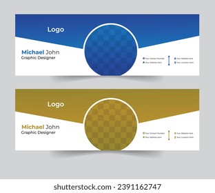 Email Signature Design Template With Use Social Media Cover.