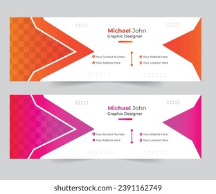 Email Signature Design Template With Use Social Media Cover.
