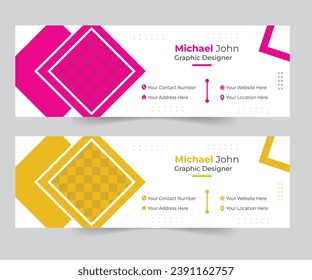 Email Signature Design Template With Use Social Media Cover.