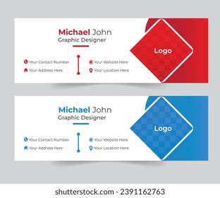 Email Signature Design Template With Use Social Media Cover.