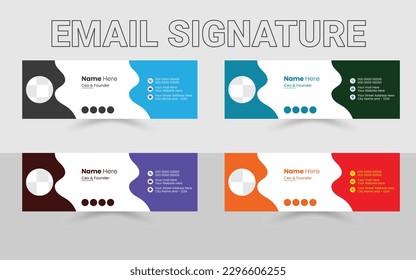 Plantilla de diseño de firmas de correo electrónico, firma de correo electrónico, firma de correo electrónico vector, firma de correo electrónico corporativo para todos los negocios con fondo blanco, diseño de vector único