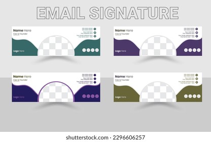 Email Signature Design Template, Email Signature, Vector Email Signature, Mail sign, Corporate email signature for all business with white background, unique vector design