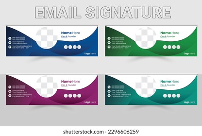 Email Signature Design Template, Email Signature, Vector Email Signature, Mail sign, Corporate email signature for all business with white background, unique vector design