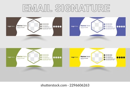 Email Signature Design Template, Email Signature, Vector Email Signature, Mail sign, Corporate email signature for all business with white background, unique vector design