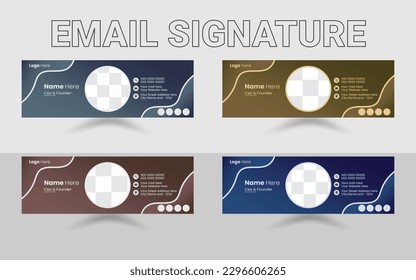Plantilla de diseño de firmas de correo electrónico, firma de correo electrónico, firma de correo electrónico vector, firma de correo electrónico corporativo para todos los negocios con fondo blanco, diseño de vector único