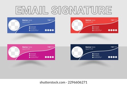 Email Signature Design Template, Email Signature, Vector Email Signature, Mail sign, Corporate email signature for all business with white background, unique vector design