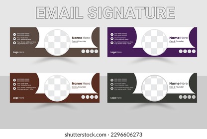 Plantilla de diseño de firmas de correo electrónico, firma de correo electrónico, firma de correo electrónico vector, firma de correo electrónico corporativo para todos los negocios con fondo blanco, diseño de vector único