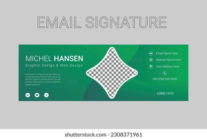email signature design template vector