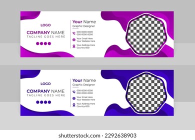 email signature design templates. creative modern social media cover design, contact card, logo, photo frame, banner