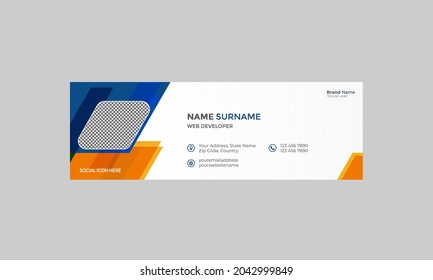 Email Signature, Email Footer Design Template for Corporate or Personal Use