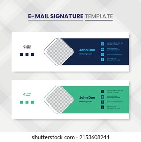 Email Signature or Email Footer and Personal Social Media Cover Design Template