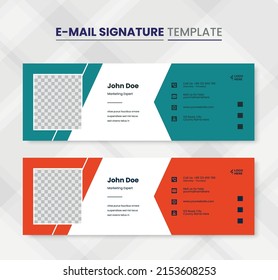 Email Signature or Email Footer and Personal Social Media Cover Design Template