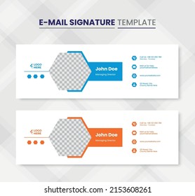 Email Signature or Email Footer and Personal Social Media Cover Design Template