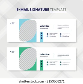 Email Signature or Email Footer and Personal Social Media Cover Design Template