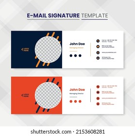 Email Signature or Email Footer and Personal Social Media Cover Design Template