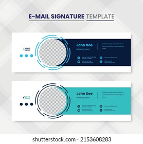 Email Signature or Email Footer and Personal Social Media Cover Design Template