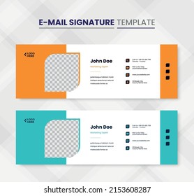 Email Signature or Email Footer and Personal Social Media Cover Design Template