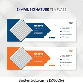 Email Signature or Email Footer and Personal Social Media Cover Design Template