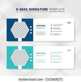 Email Signature or Email Footer and Personal Social Media Cover Design Template