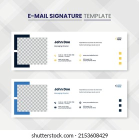 Email Signature or Email Footer and Personal Social Media Cover Design Template