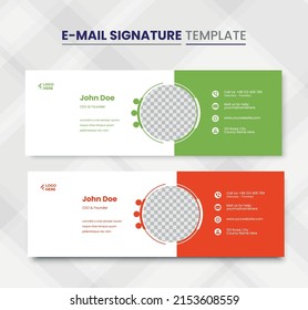 Email Signature or Email Footer and Personal Social Media Cover Design Template