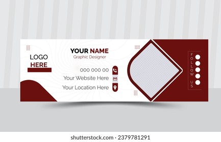 Email signature or email footer and personal social media cover design template