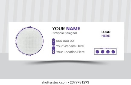 Email signature or email footer and personal social media cover design template