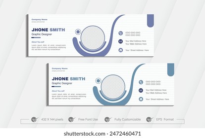 Email signature or email footer and personal social media Facebook cover design template	
