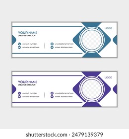 Email signature or email footer and personal social media facebook cover template